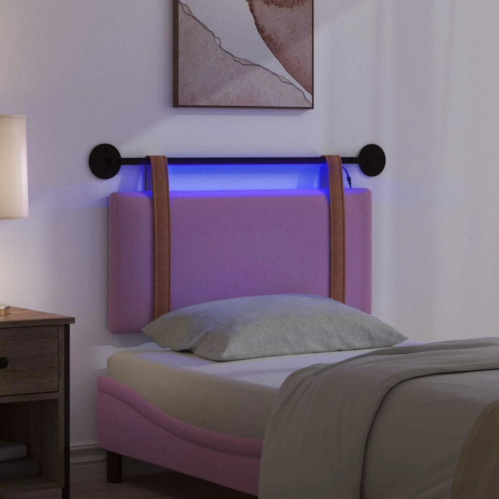 Testiera | Testata sospesa Con luce LED Rosa PU Antico