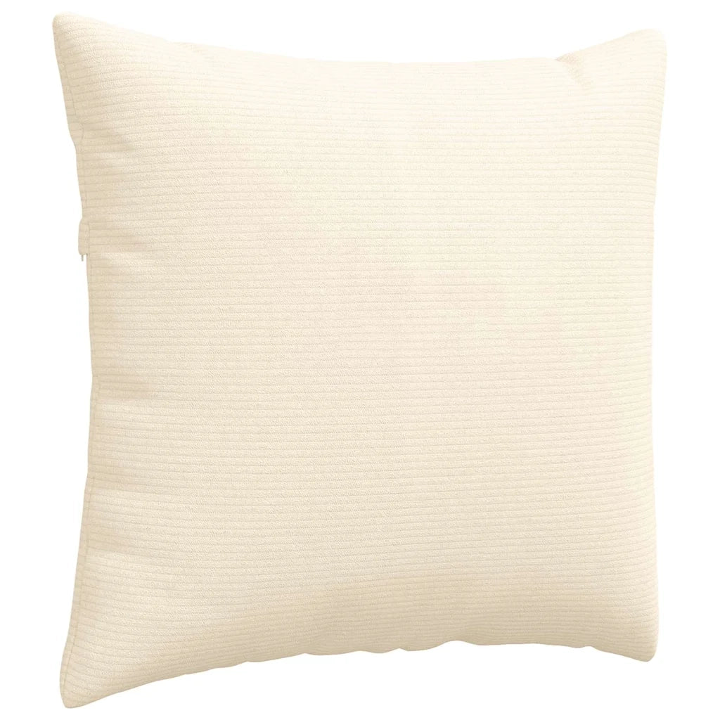 Cuscini da Divano 2 pz-Set di 2 Cuscini per Sofa Crema 45 x 45 cm Tessuto in Cords 931322