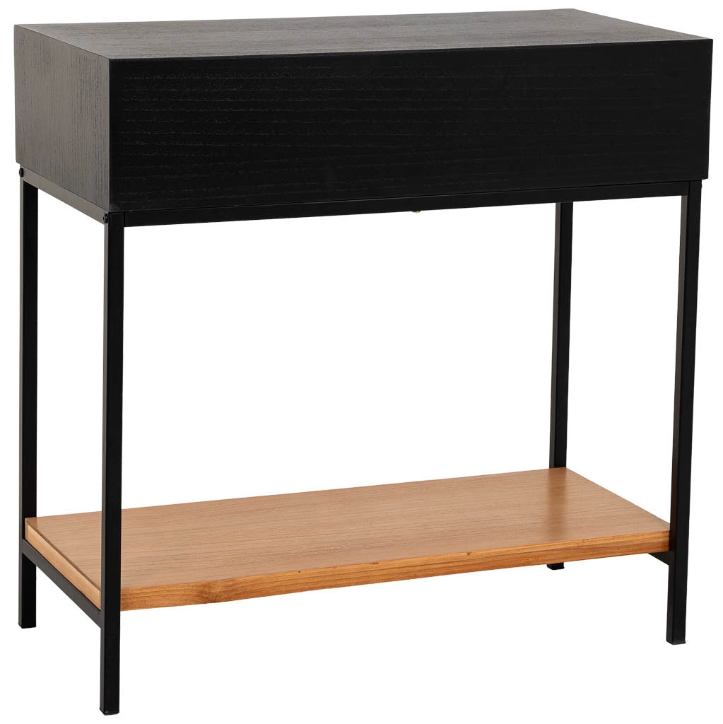 Mobile ingresso con 2 cassetti, legno e metallo, 80x42x79h cm