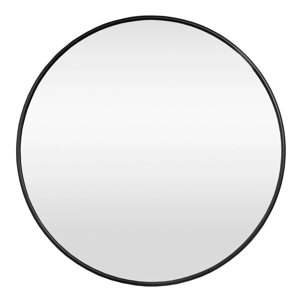 Specchio da Parete Ordona Rotondo Ø 60 cm Nero [en.casa]