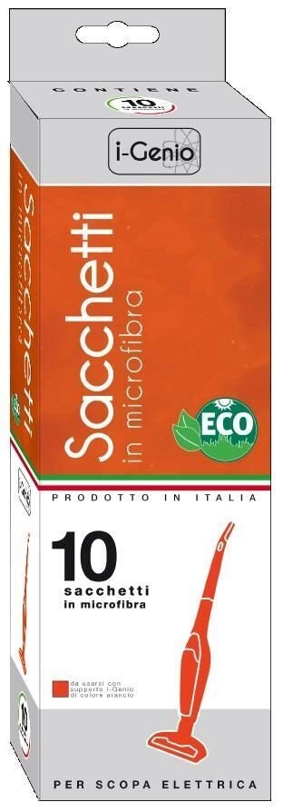 I-GENIO 992 - Sacchetti universali in microfibra per scopa elettrica, confezione da 10 pezzi, ideali per la pulizia della casa, colore Bianco