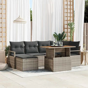 Set Divano da Giardino 7 pcs Grigio Poly Rattan 3358470