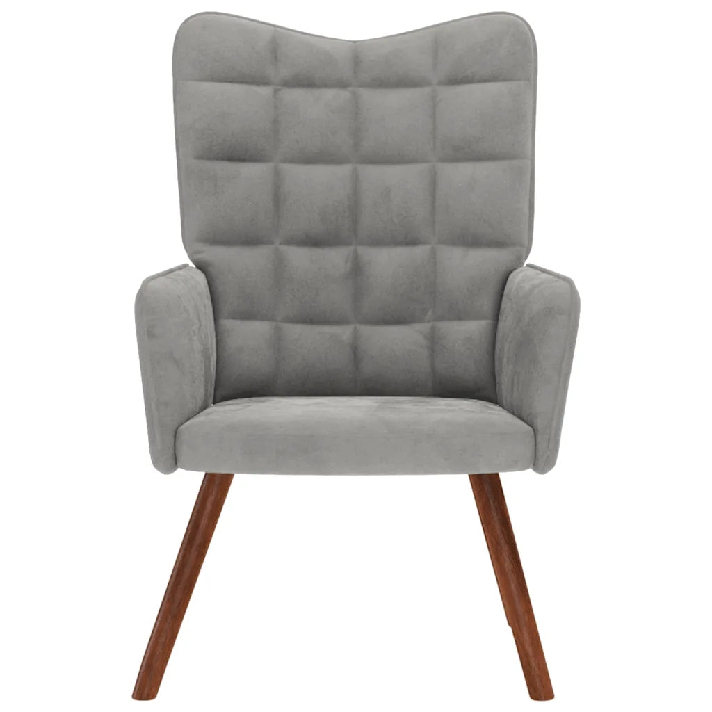 Poltrona | Sedia Relax Grigio Chiaro in Velluto