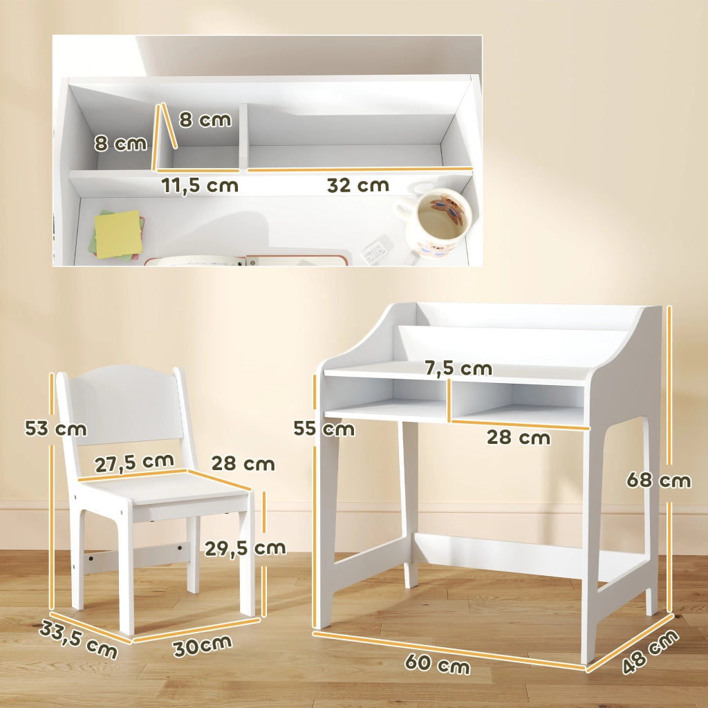 Scrivania per bambini con sedia ¨C Minimal ¨C bianco