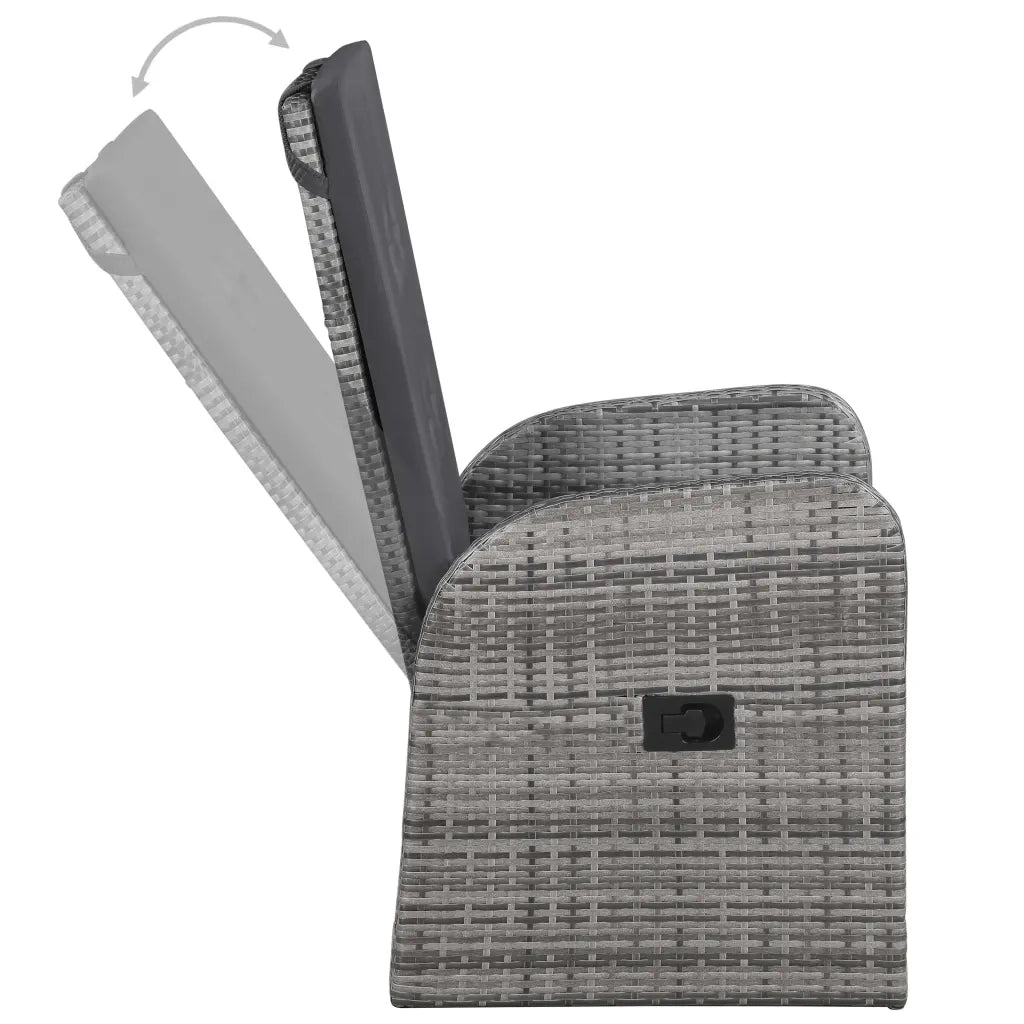 Set da Pranzo da Giardino 9 pz con Cuscini Grigio 3099490