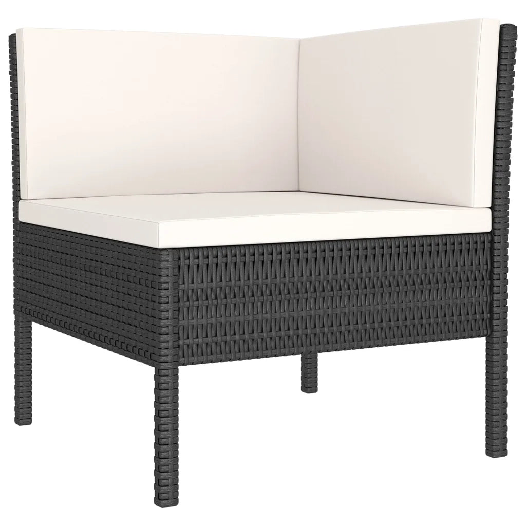 Set Divani da Giardino 12 pz con Cuscini in Polyrattan Nero 3094480