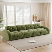 Sofa modulare senza cornice - Zephmum - Extra grande, 4 posti, tessuto Chenille comodo, design antiscivolo, facile assemblaggio, Verde