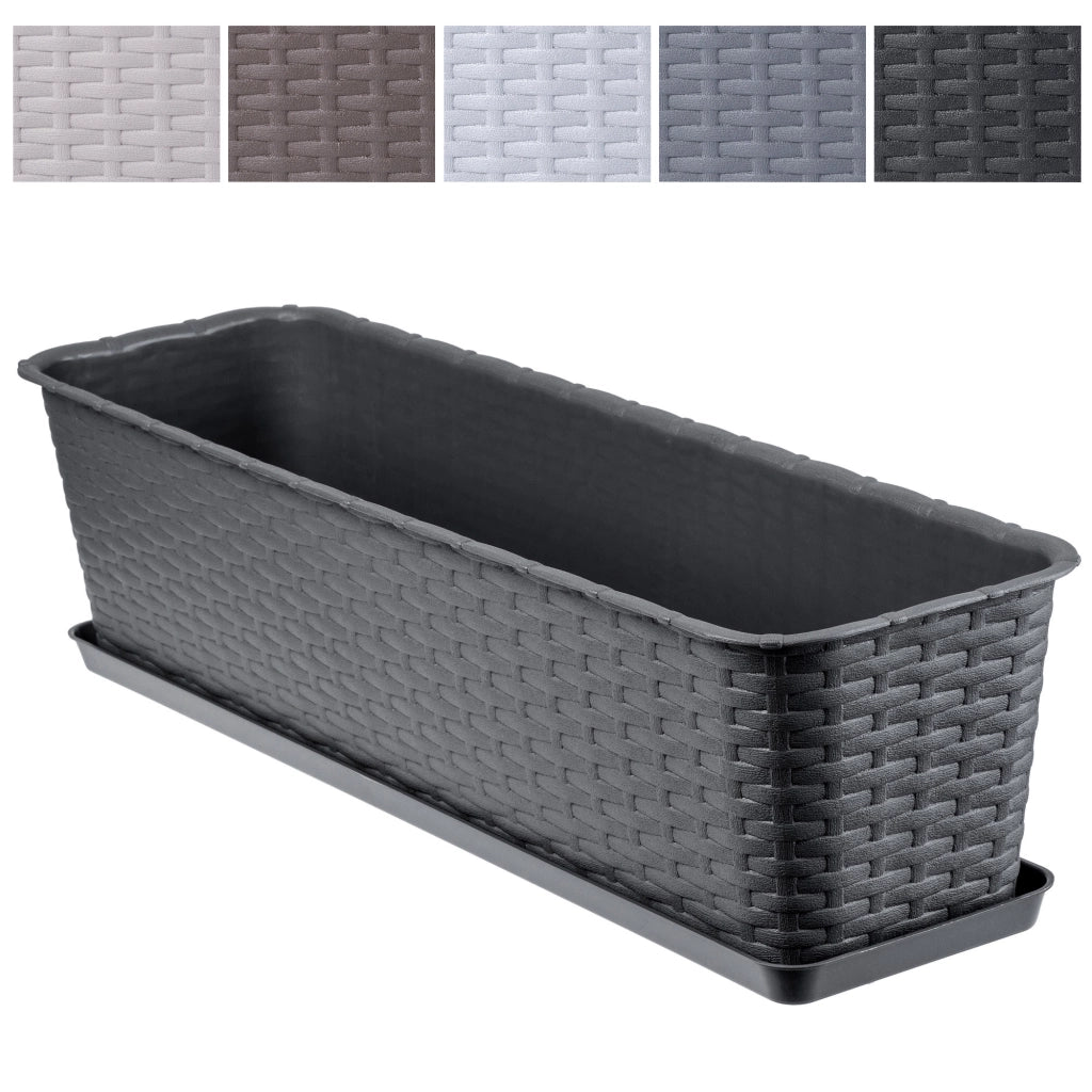 Vaso da fiori KADAX per balcone con supporto, 60 cm, antracite