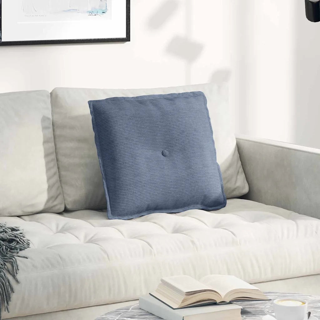 Cuscino per Schiena | Cuscino dorsale Blu 50 x 45 cm Tessuto in Cords
