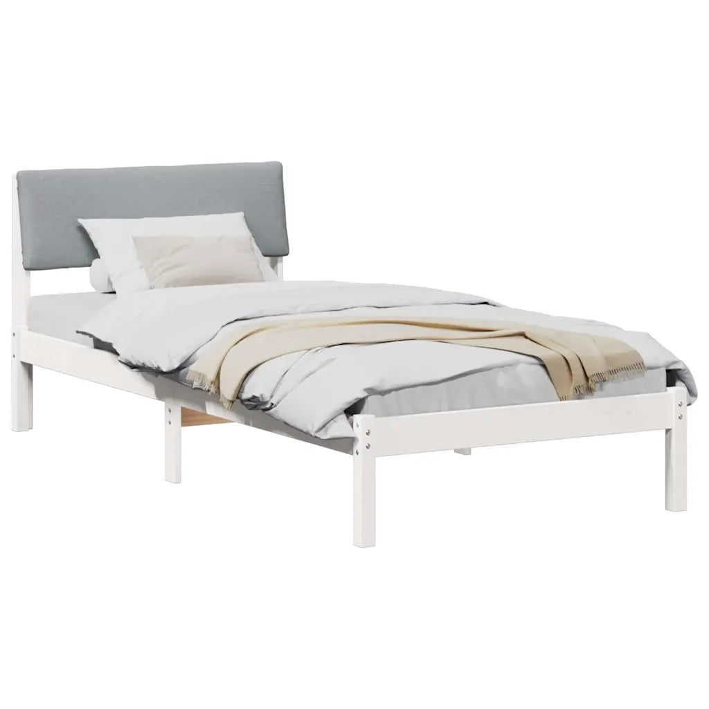 Struttura del Letto Bianco e grigio chiaro 90 x 200 cm 878568