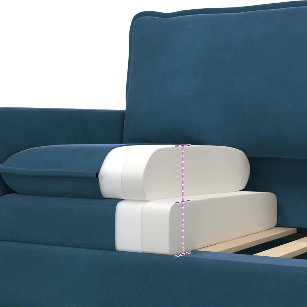 Set di divani 2 pcs Blu Velluto 3417117