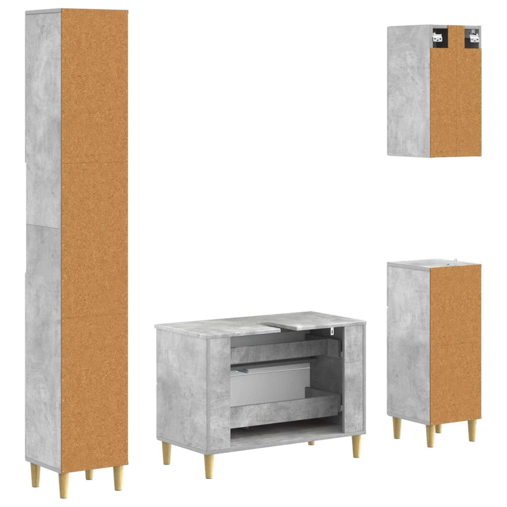 Set di Mobili da Bagno da 4 Pezzi ARNHEM Grigio Cemento 3417930