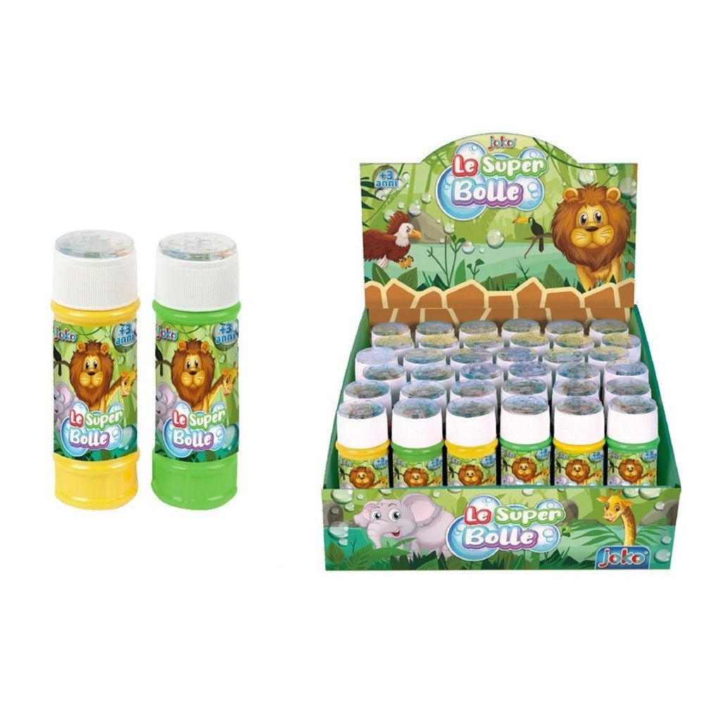 Trade Shop - Bolle Di Sapone Confezione Da 36pz Flaconi 60ml Safari Giungla Per Gioco Bambini 807588 -
