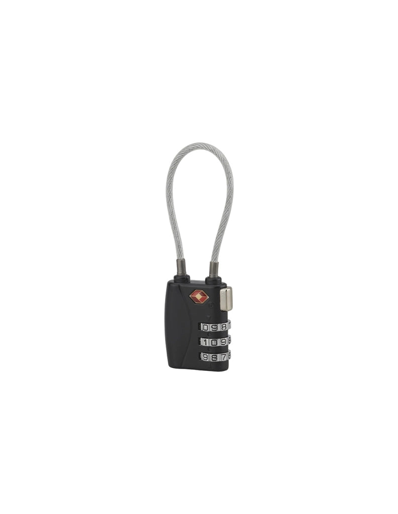Lucchetto codice TSA, bagagli, cavo in acciaio, combinazione 3 cifre - THIRARD