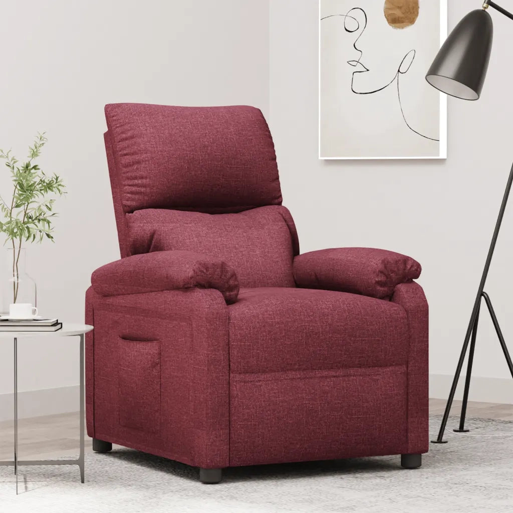 Poltrona Reclinabile in Tessuto Rosso Vino 342454