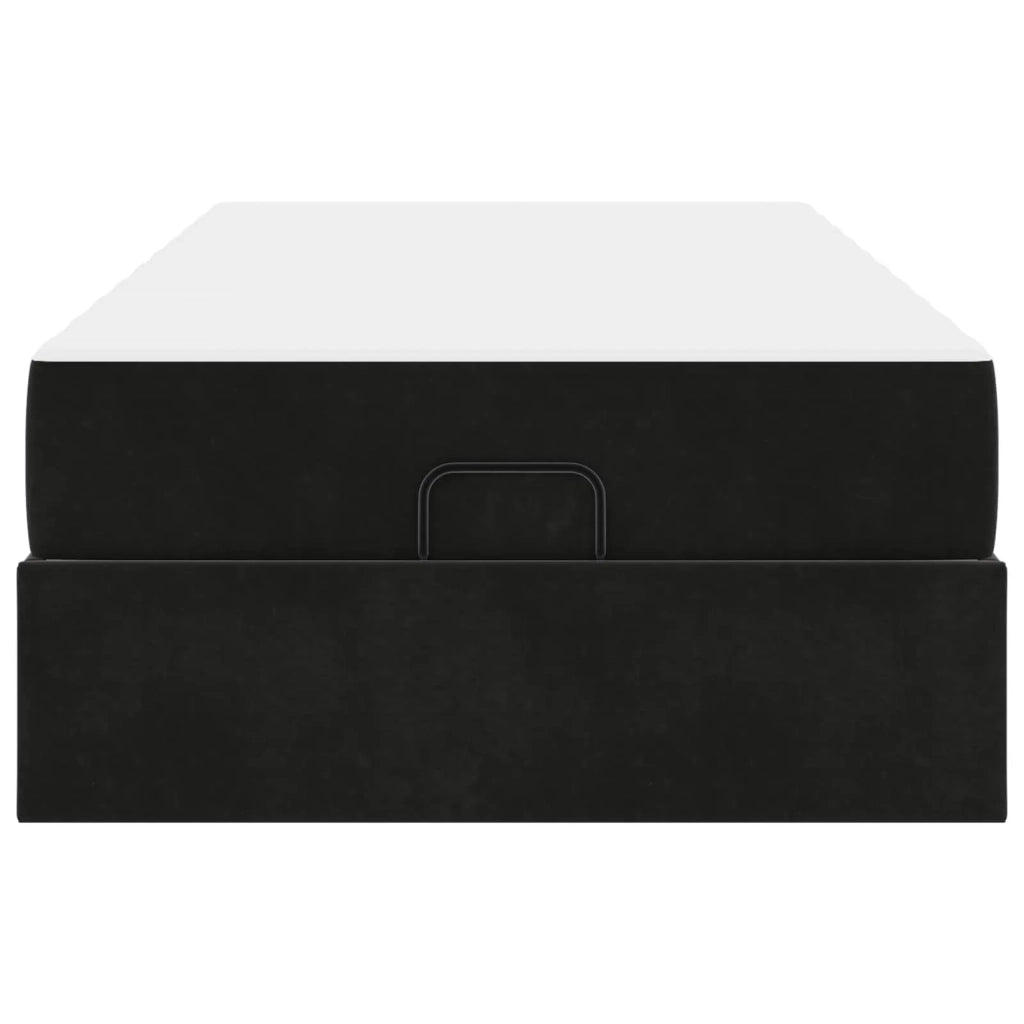 Struttura letto con materasso con materasso 2 pcs Nero Velluto