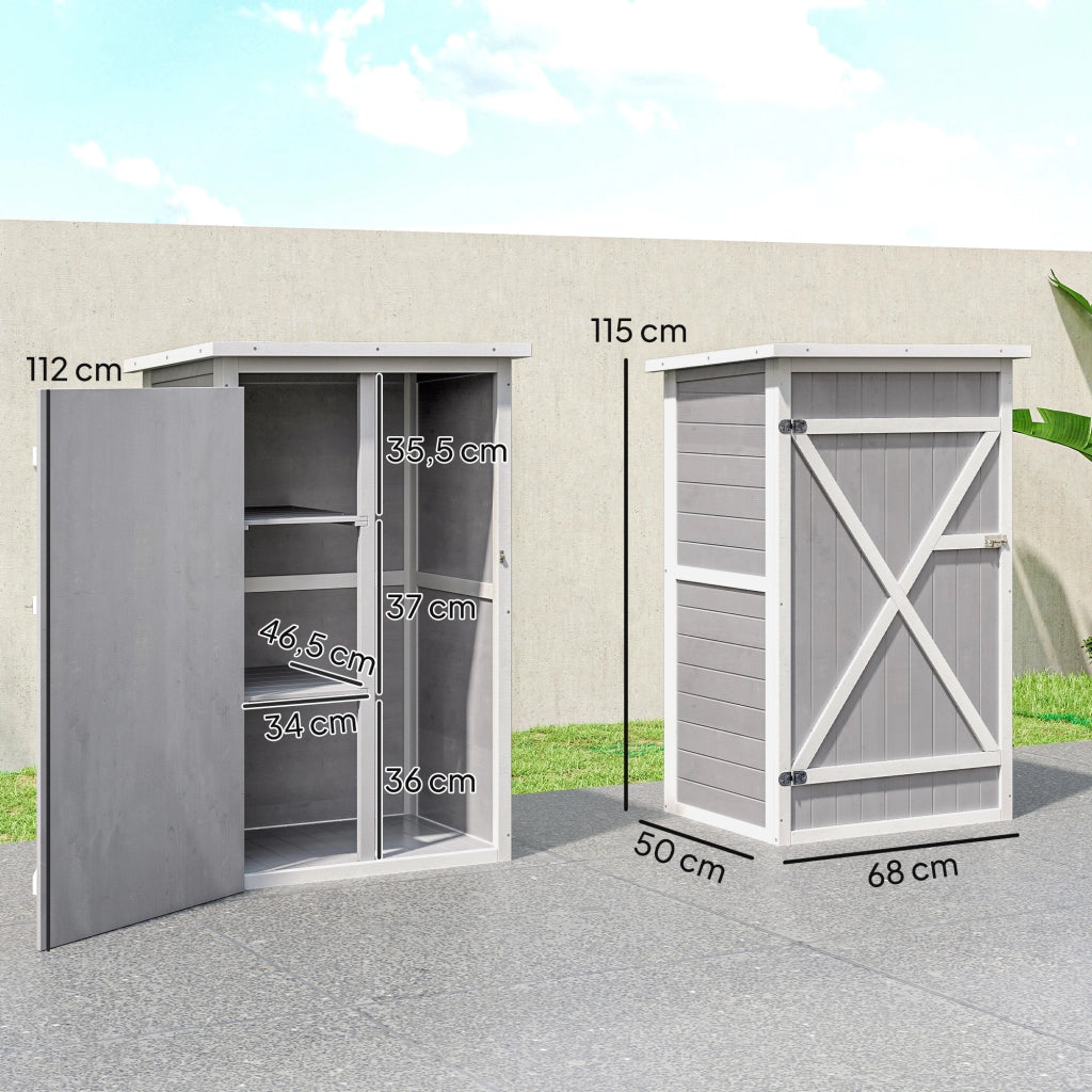 Casetta da Giardino con Ripiani ¨C Minimal ¨C 75x56x115cm Grigio