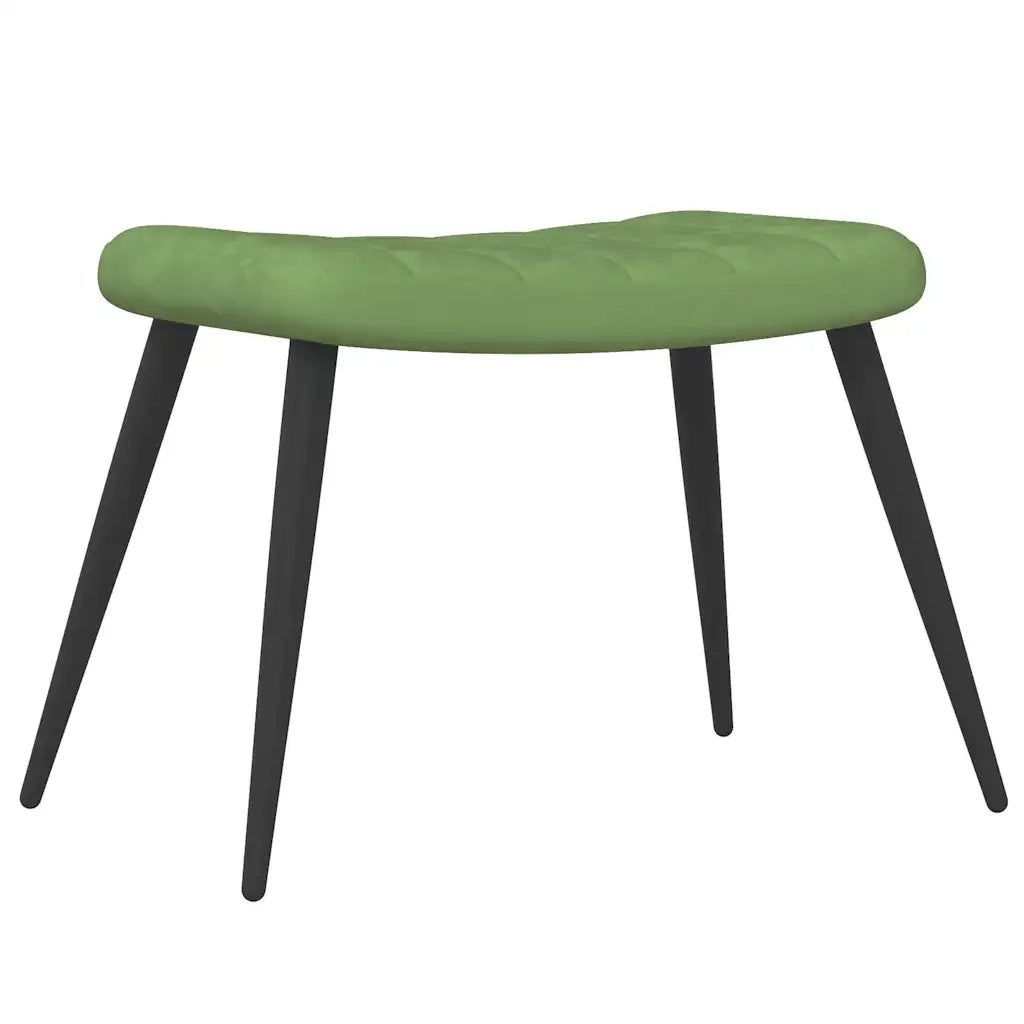 Poltrona Relax con Sgabello Verde Chiaro in Velluto 327691