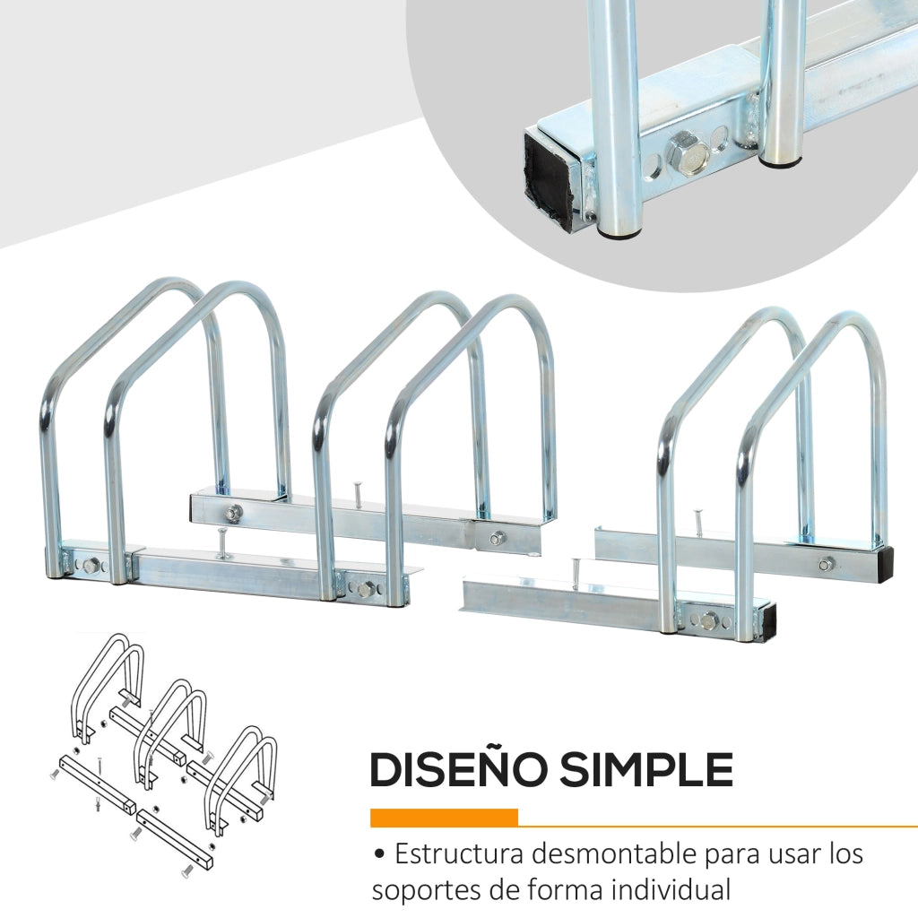 Portabiciclette per 3 Biciclette ¨C Minimal ¨C Grigio 76x33x27cm