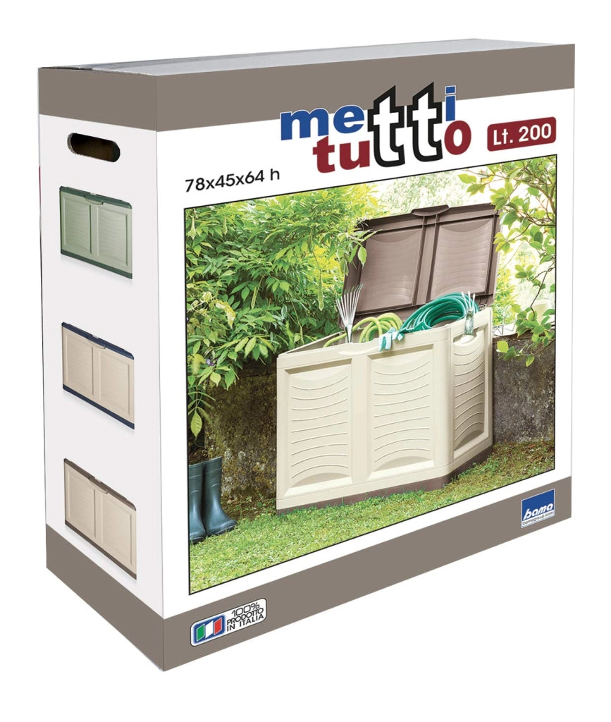 BAULE CONTENITORE PER ESTERNO 200L METTITUTTO COLORE TORTORA 45 X 78 X H67 CM