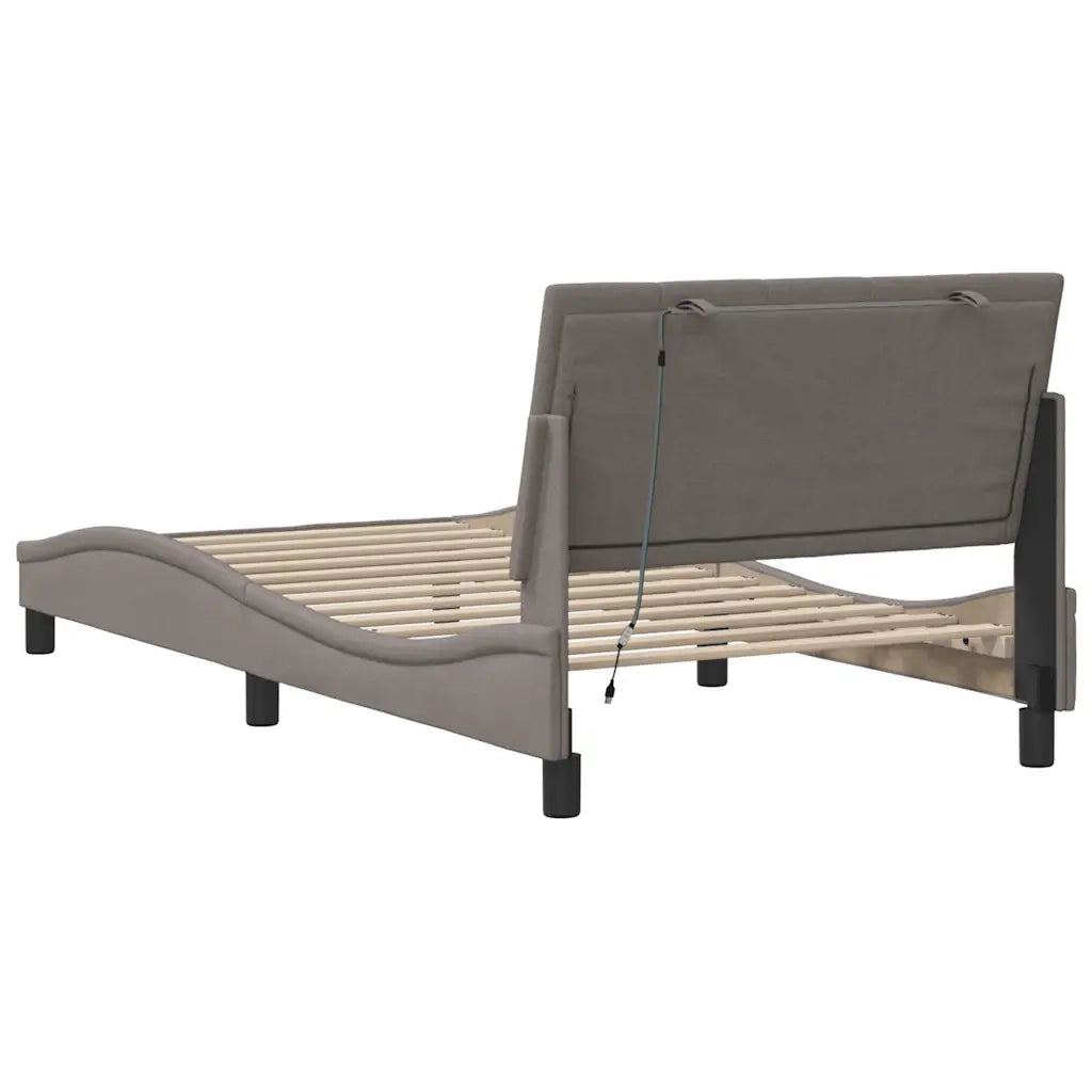Giroletto senza Materasso-Struttura Letto Hanko Tortora 100x200 cm in Tessuto 530202