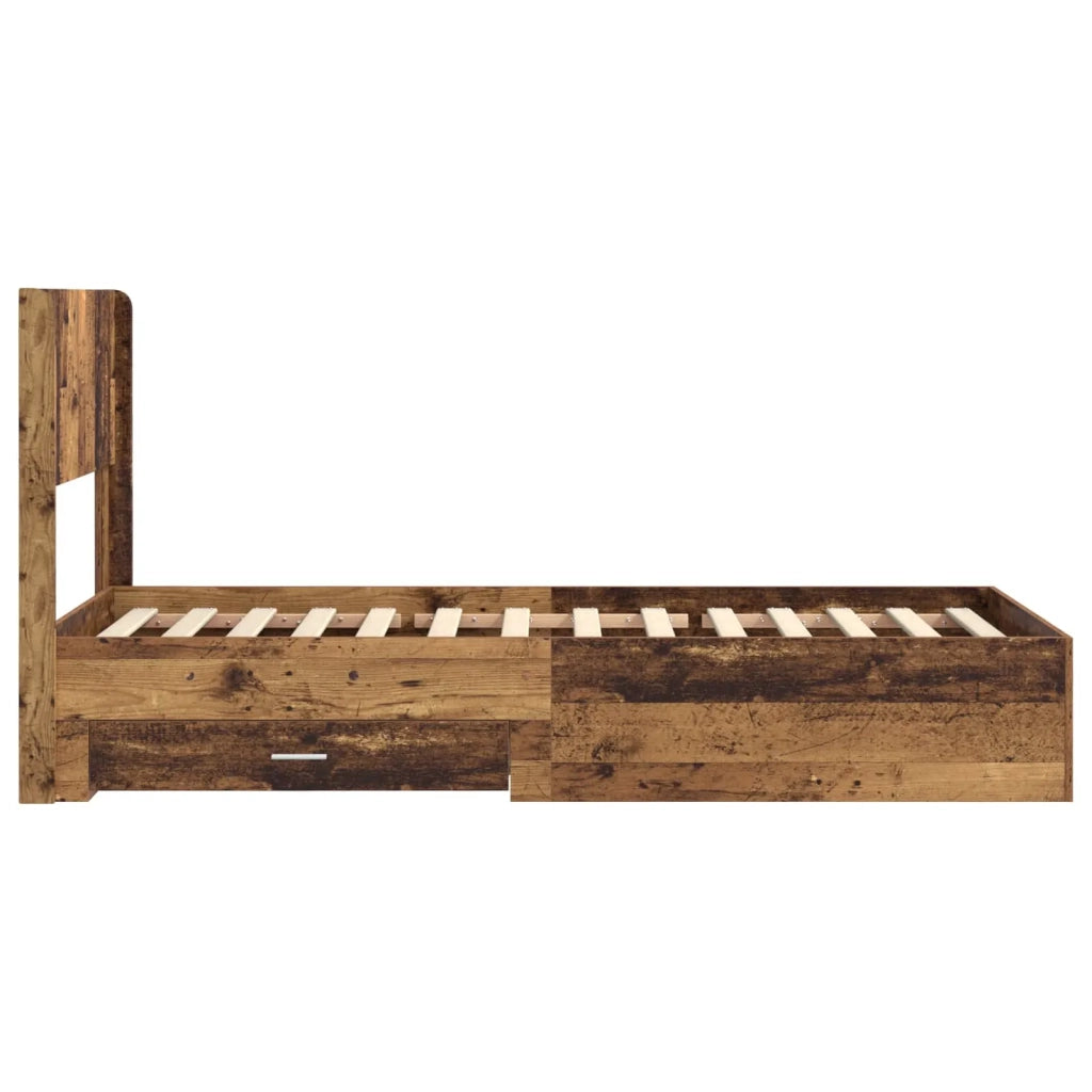 Struttura del letto con stoccaggio e testata Legno antico 3414513