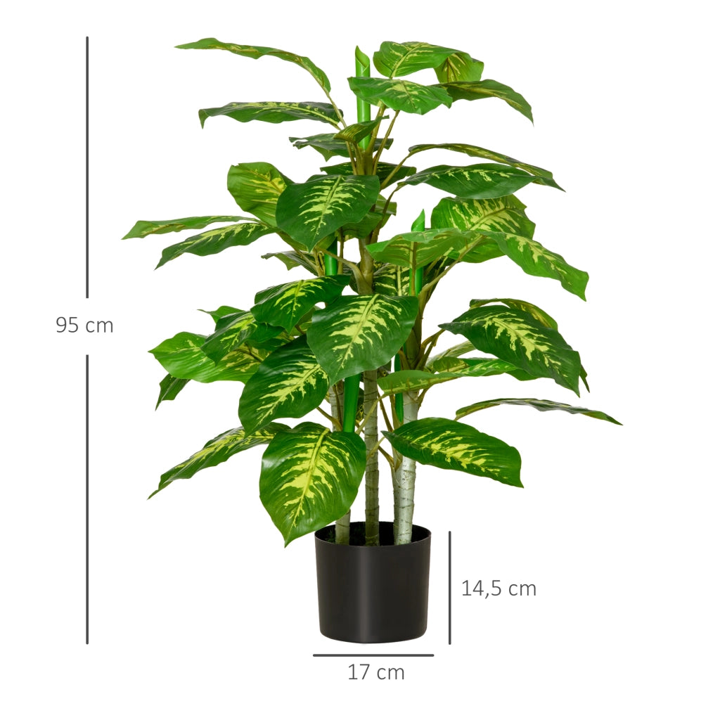 Pianta artificiale Calathea ¨C Xylo ¨C Altezza 95 cm, vaso cemento