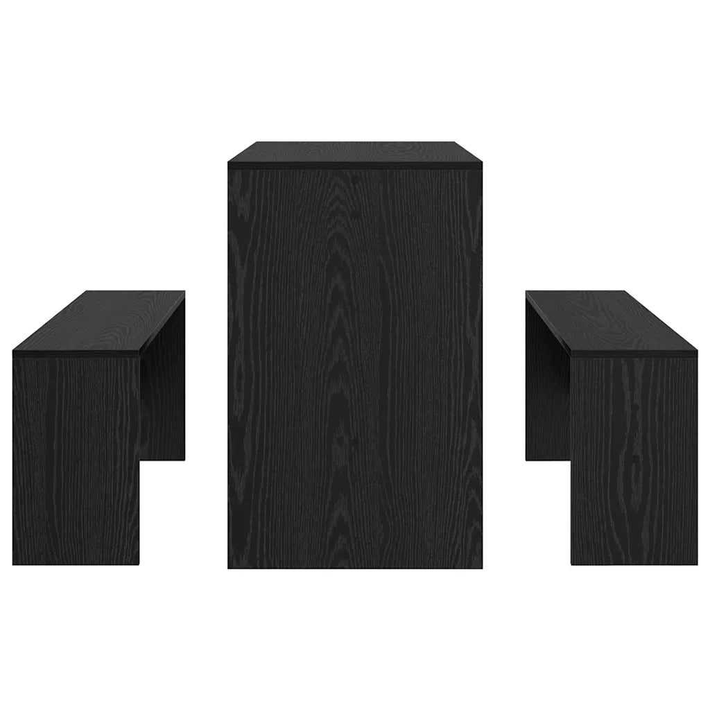 Set da pranzo 2 pcs Rovere nero Legno multistrato 875221