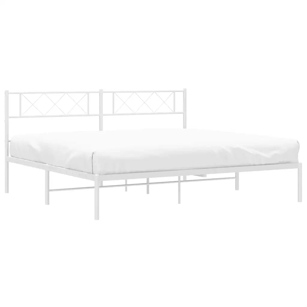 Giroletto con Testiera Metallo Bianco 193x203 cm 372332