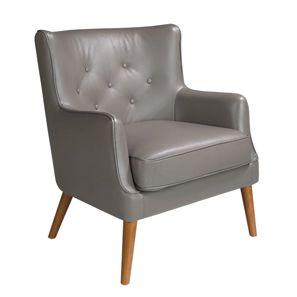 Poltrona Chester in pelle grigio scuro