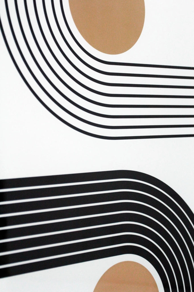 Set di 2 stampe Hispanohogar incorniciate geometriche bianco e nero 60x40