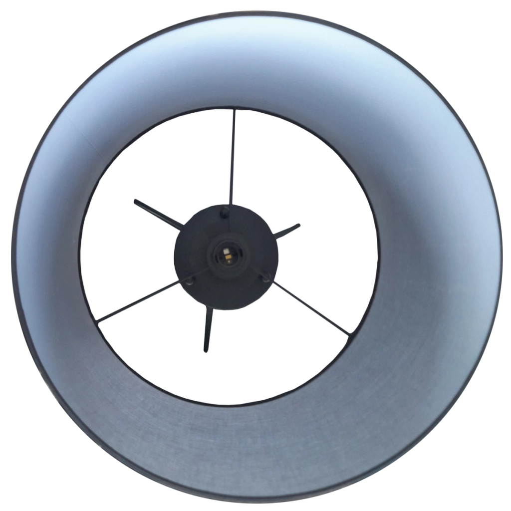 Lampada da terra treppiede nera Polux paralume E27 20W