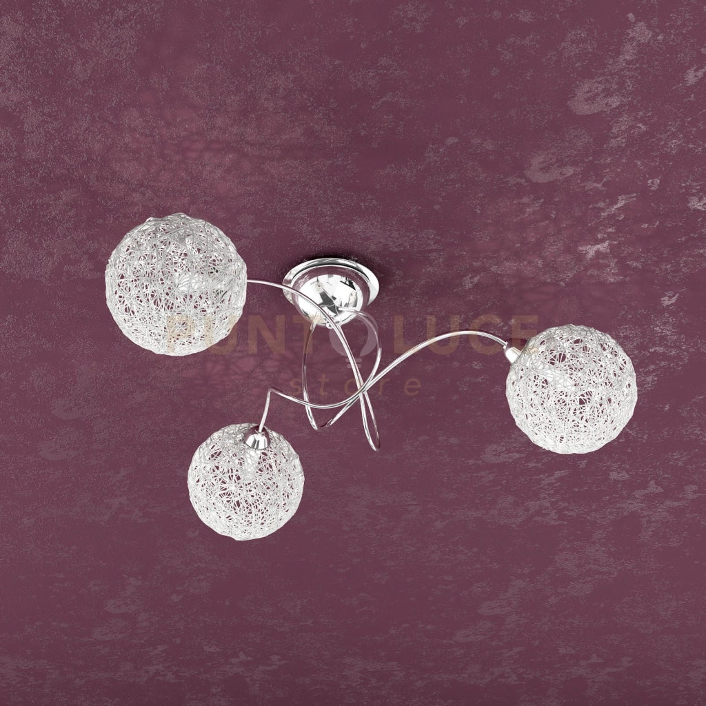 WILLOW PLAFONIERA 3 LUCI DECORO GOMITOLO 1098-PL3-GO