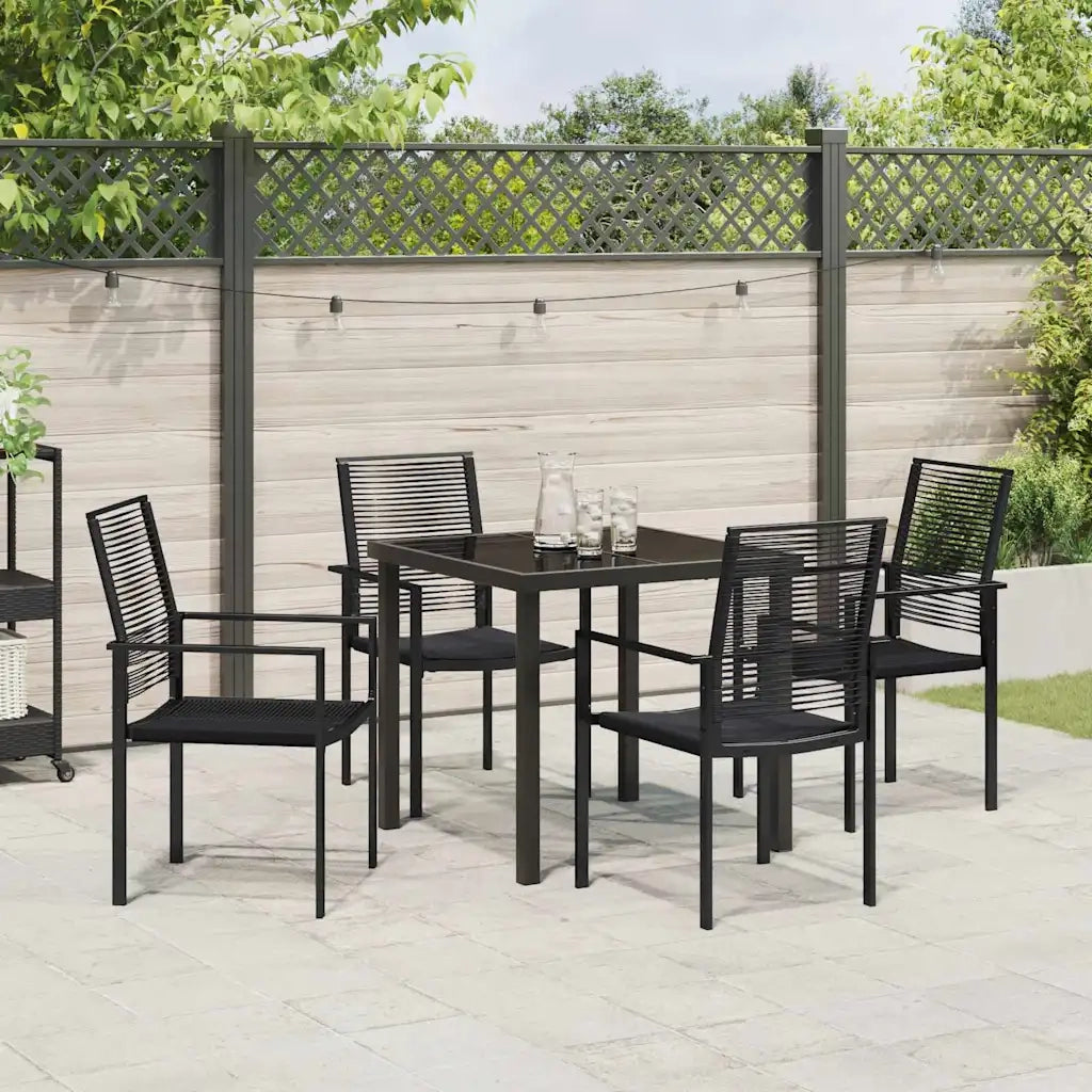Set da Pranzo per Giardino 5 pcs Nero