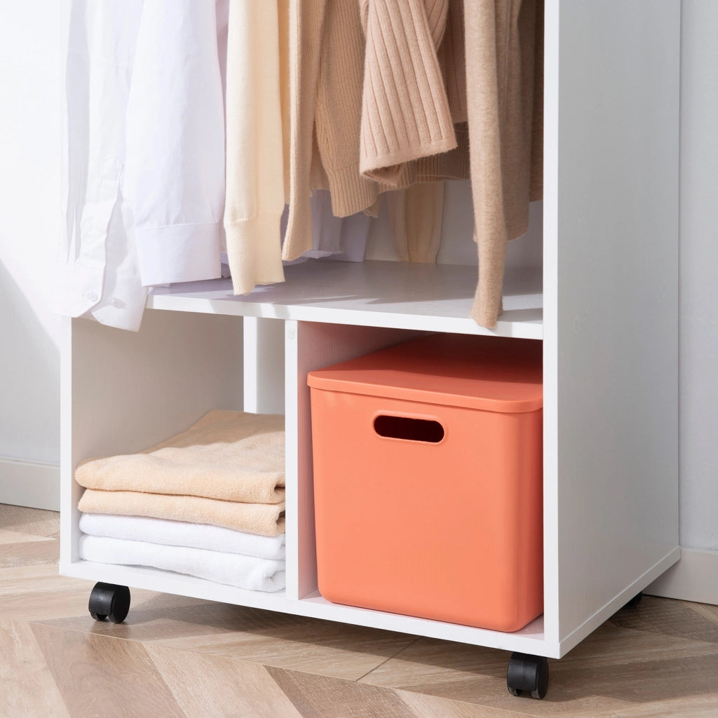 Armadio a rulli con appendiabiti e ripiani ¨C Minimal ¨C 60x40x128 Bianco