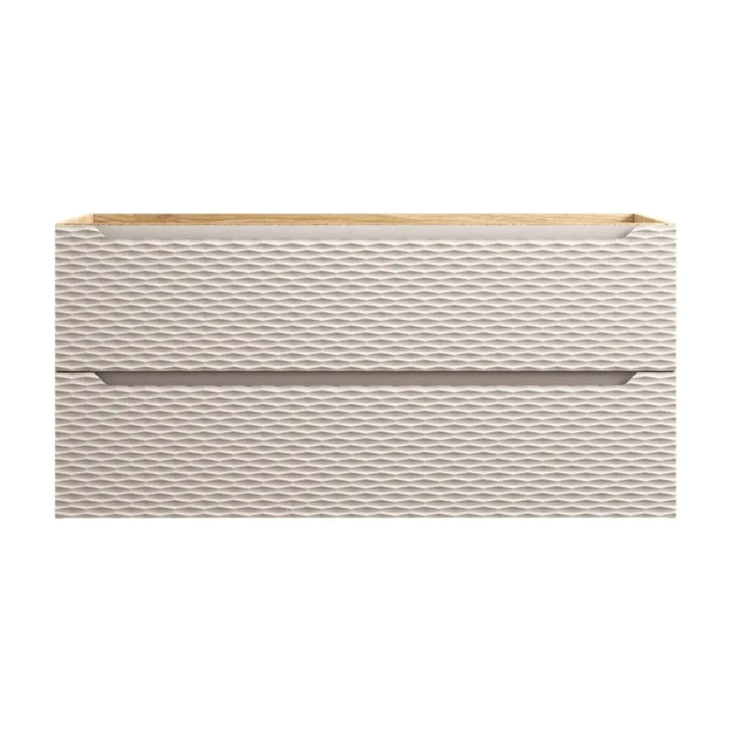 Mobile sottolavabo YOKA - Beige e rovere chiaro 120 cm