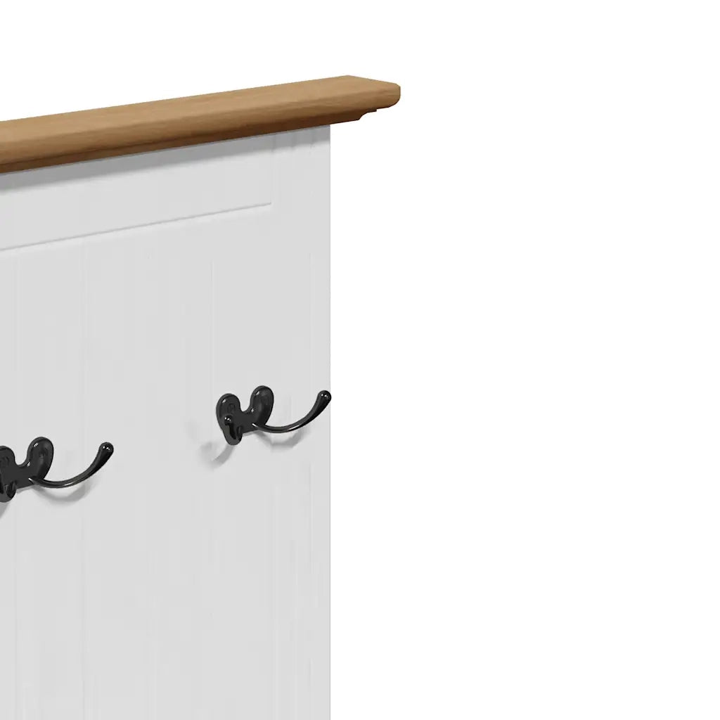Mobile da Ingresso con Ganci BODO Bianco e Marrone 50x40x157 cm 4016873