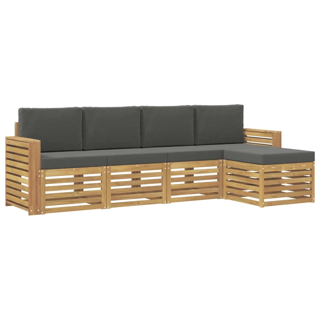 Set di divani da esterno 5 pcs Bianco e Antracite 3391682
