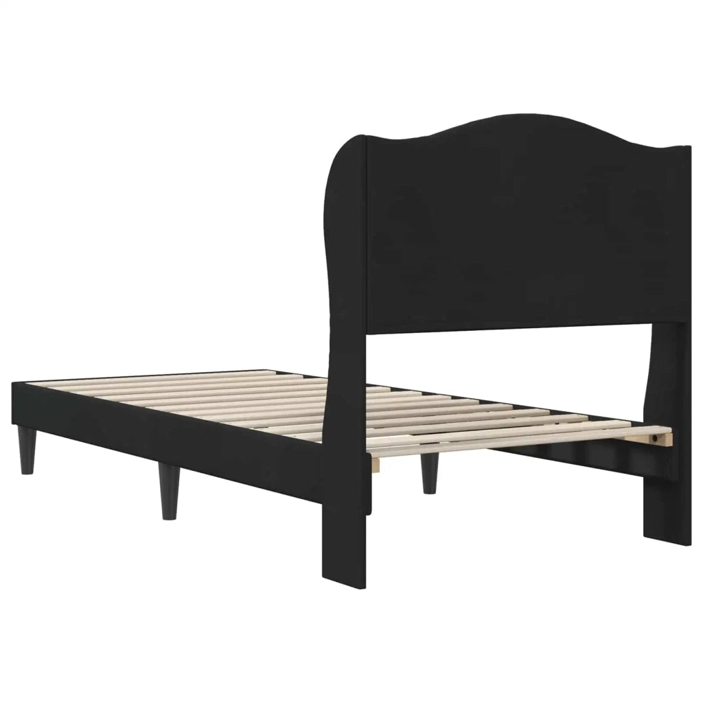 Struttura del letto con testiera-Giroletto Nero 100 x 200 cm Velluto 628742