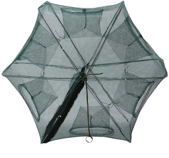 Raccoglitore automatico a 6 aperture - pieghevole - nylon - efficacia di cattura aumentata - adatto per granchi/crabi/gamberi - vasca da pesca