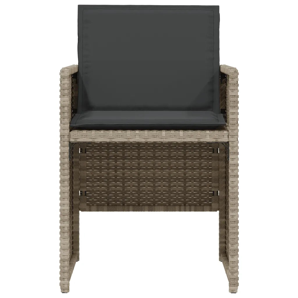 Set da Bistrò 3 pz con Cuscini Grigio Chiaro in Polyrattan 365070