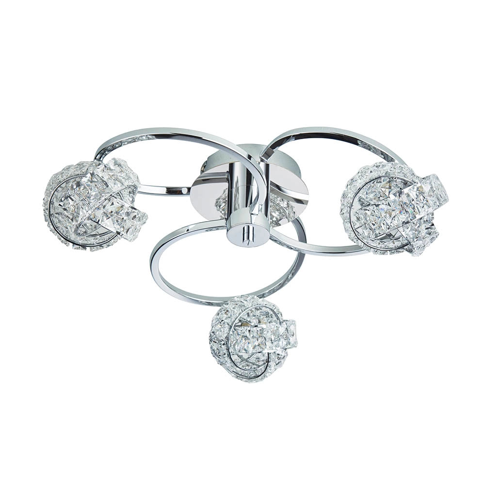 Plafoniera Talia Endon cromo cristallo 3xG9 dimmer