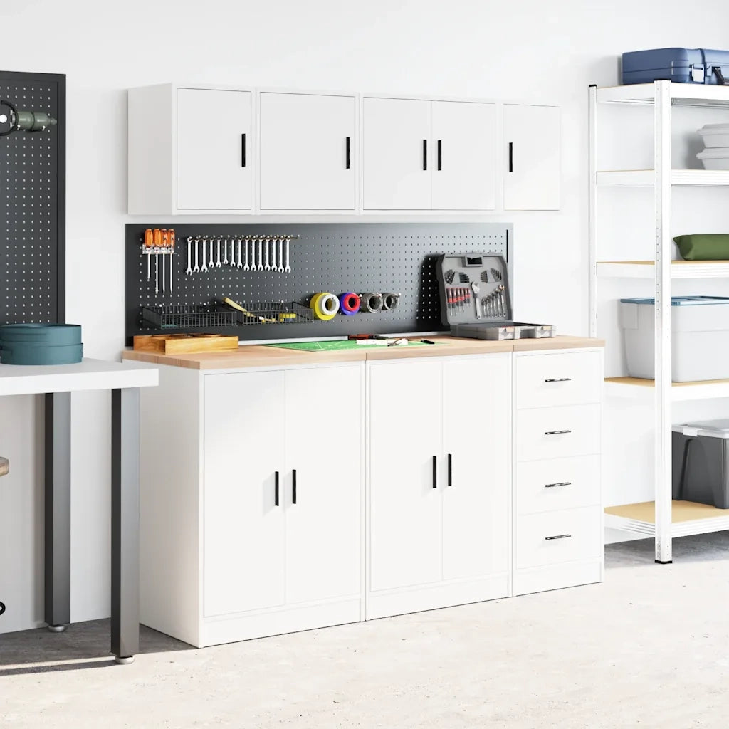 Pensile per Garage Bianco in Legno Multistrato 860607