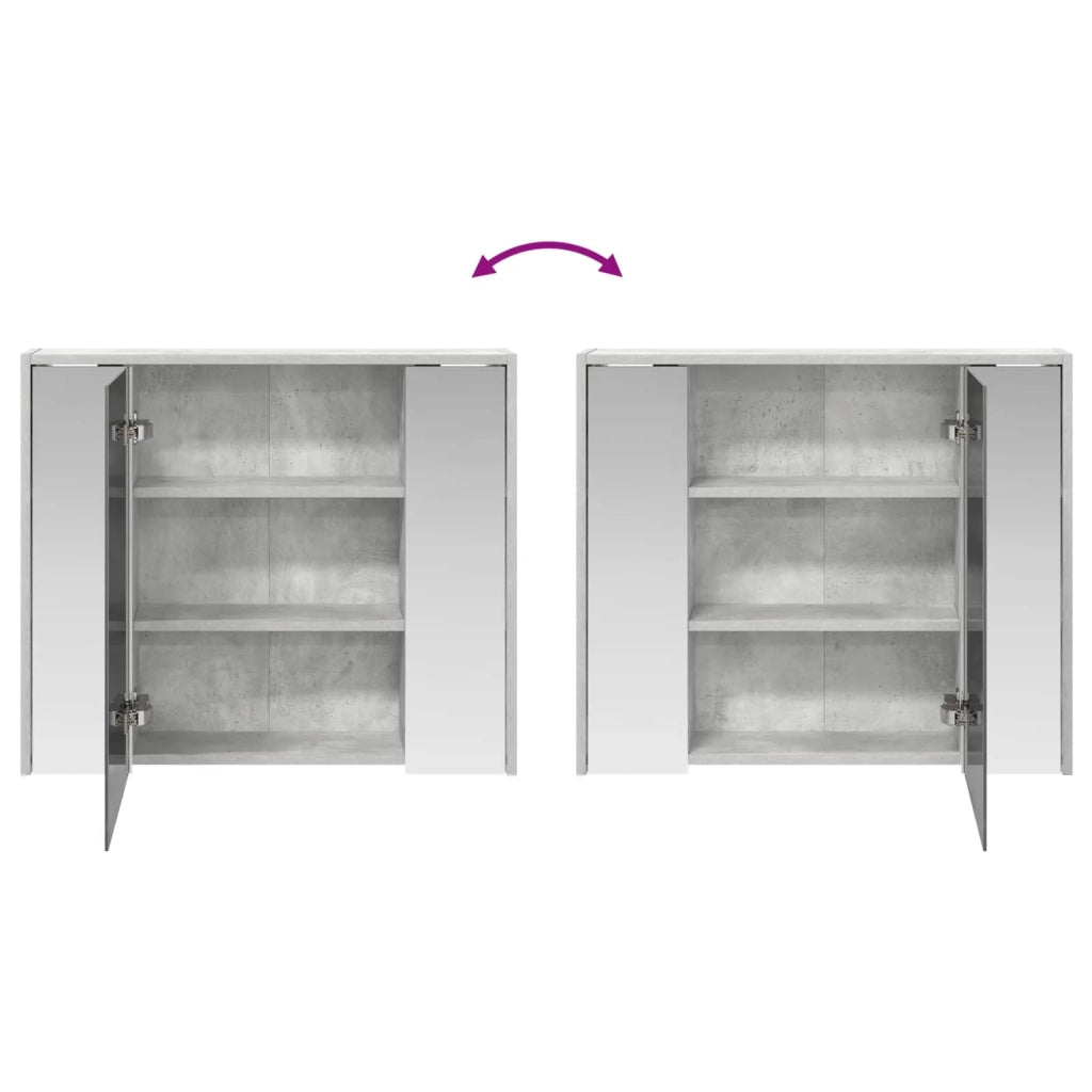 Mobiletto per specchio da bagno Grigio cemento 889170