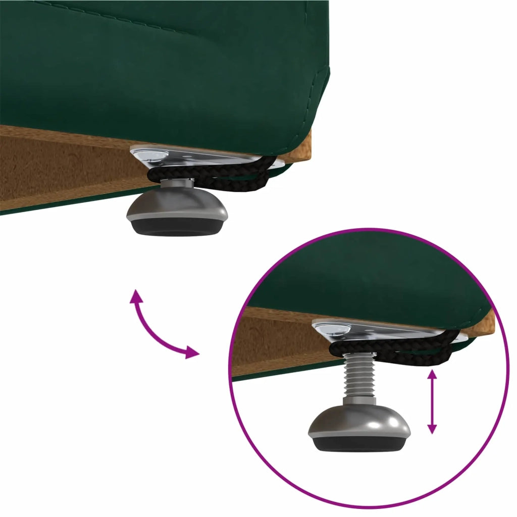 Pouf Verde Scuro Velluto e Legno Ingegnerizzato 876797