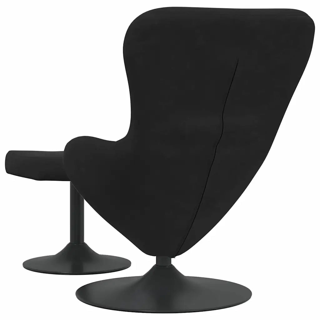 Poltrona | Sedia Egg con Pouf Nero Velluto