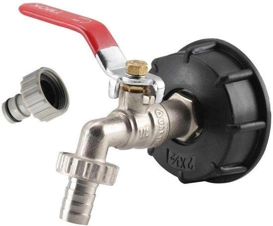 Adattatore per serbatoio IBC - Connettore affidabile - 1/2 pollice - Acqua e combustibile - Adatto a diverse applicazioni - S60X6