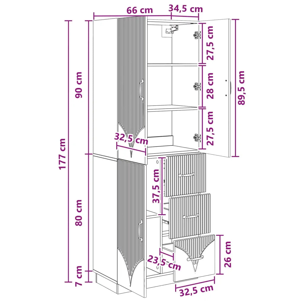 Set di armadi 2 pz Nero Legno ingegnerizzato 3416818