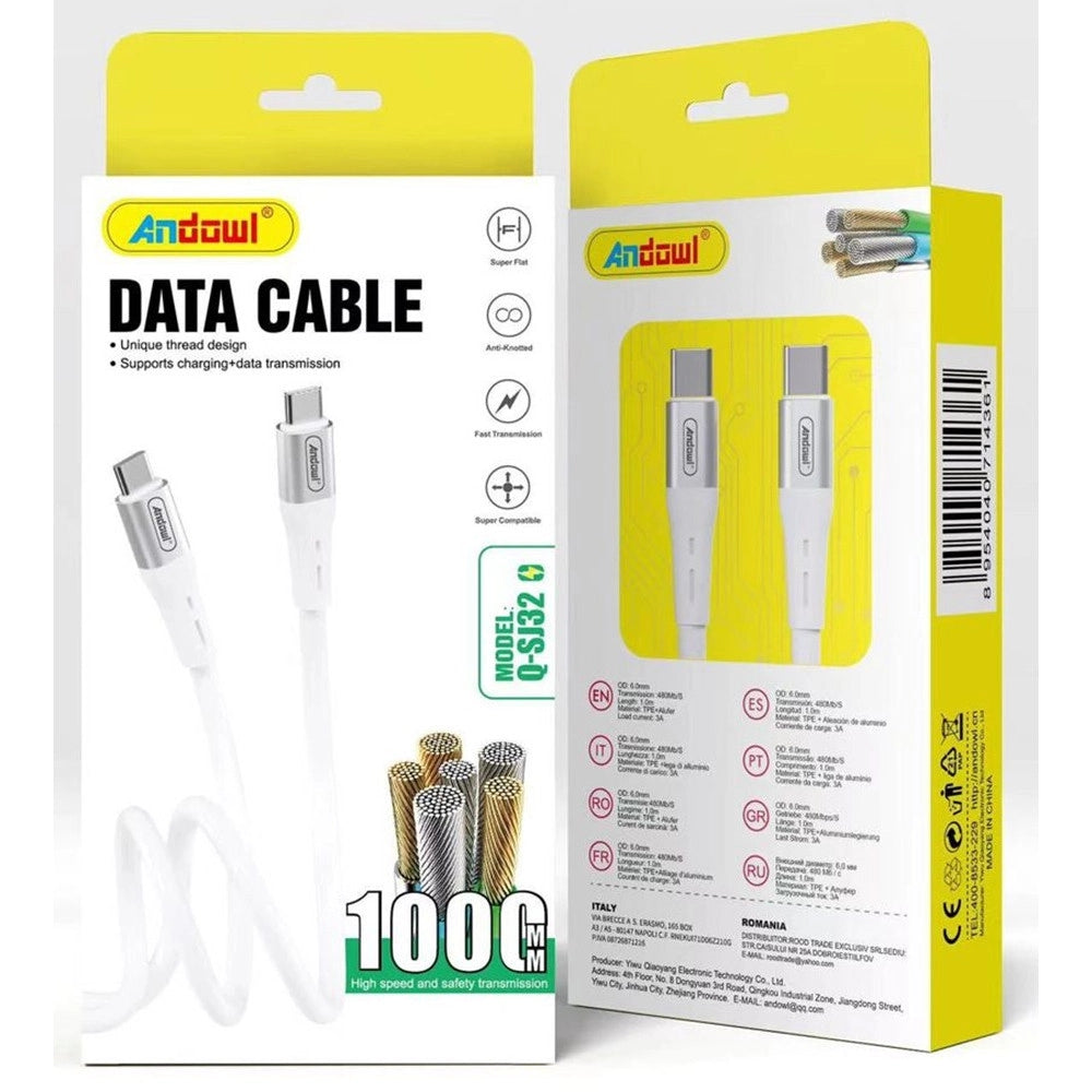 Trade Shop - Cavo Usb 2.0 Ricarica Trasmissione Dati Ad Alta Velocità Da Type-c A Type-c 5a 1mt Q-sj32 -