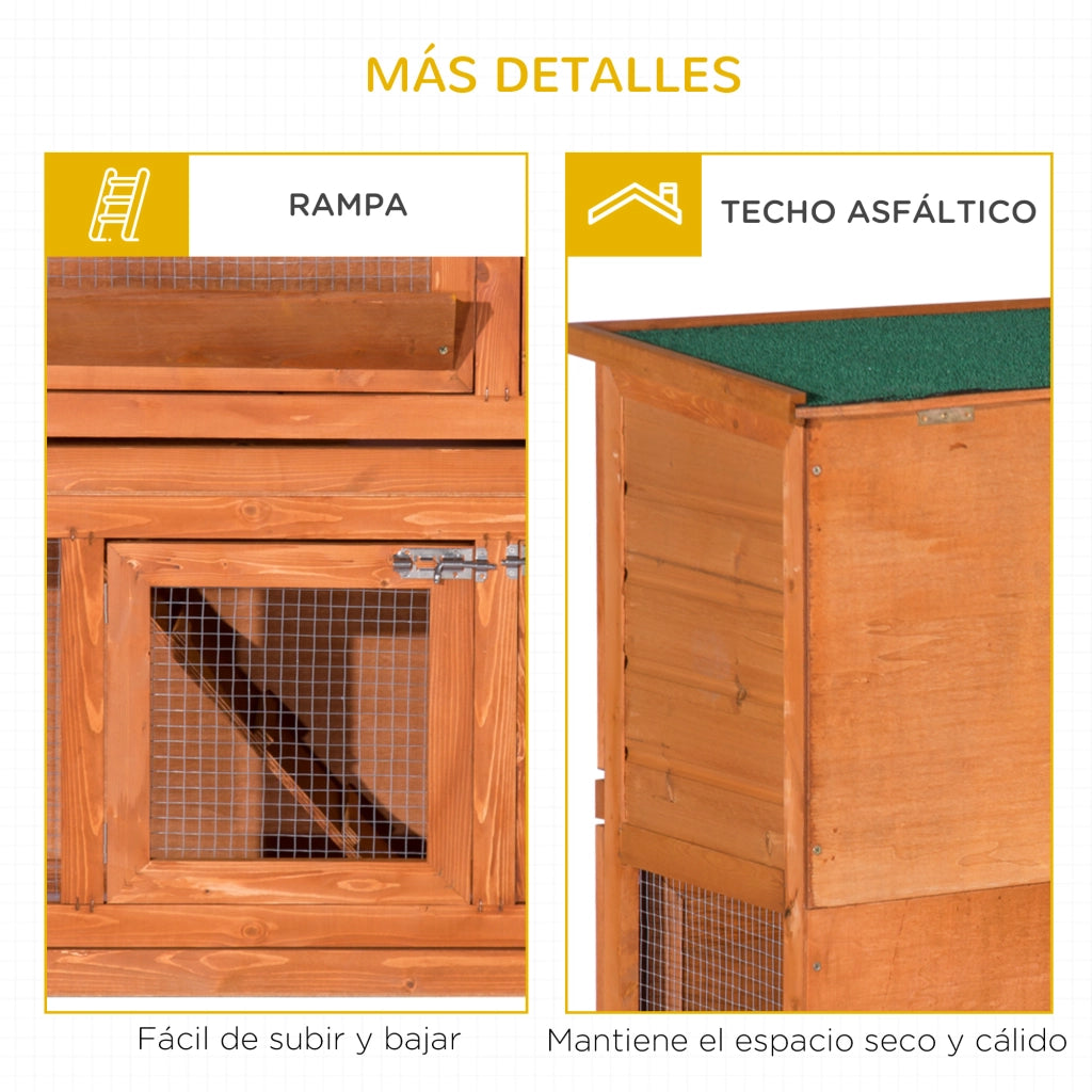 Gabbia per conigli in legno 2 livelli ¨C Minimal ¨C 120x48x100 cm